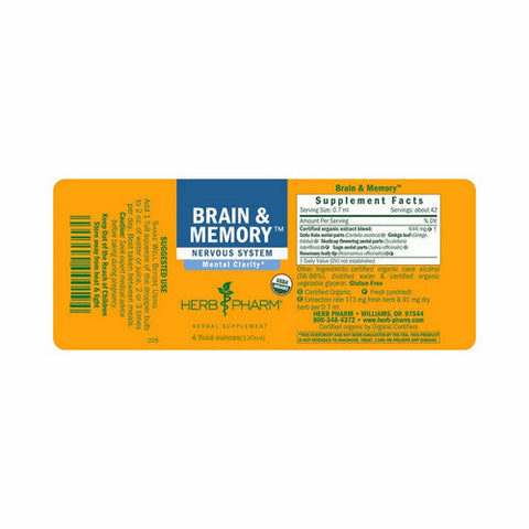 Herb Pharm, Brain And Memory, 4 oz Herb Pharm