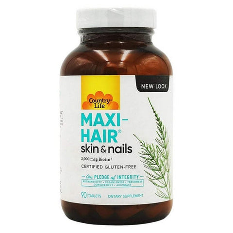 Country Life, Maxi Hair Skin And Nails, 2000 Mcg, 90 Tablets Country Life