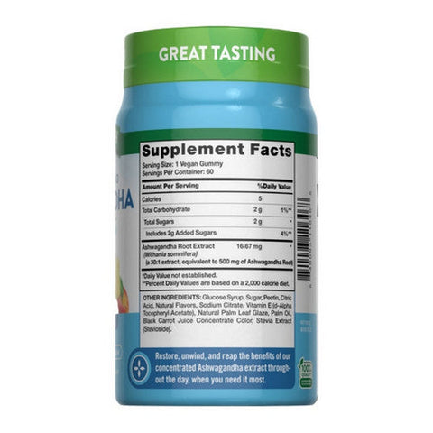 Nature's Truth, Ashwagandha Gummies Natural Tropical, 60 Count