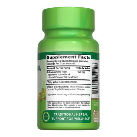 Nature's Truth, Ashwagandha Root Quick Release, 920 Mg, 90 Caps