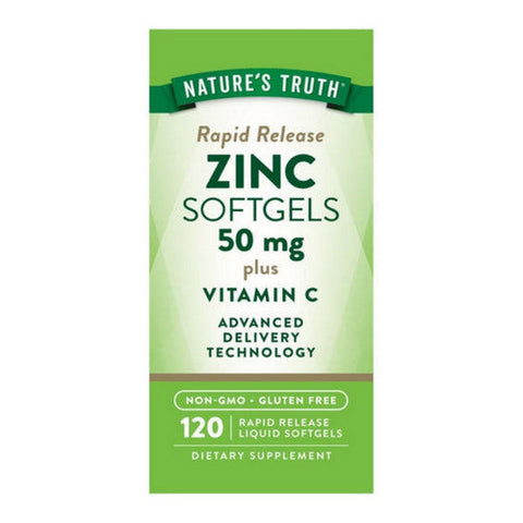 Nature's Truth, Zinc Plus Vitamin C Rapid Release Liquid, 50 Mg, 120 Softgels