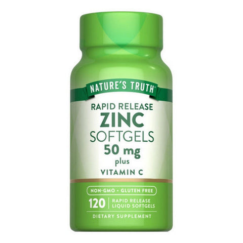 Nature's Truth, Zinc Plus Vitamin C Rapid Release Liquid, 50 Mg, 120 Softgels