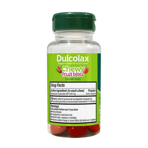 Dulcolax, Saline Laxative Chewy Fruit Bites Cherry Berry, 30 Count