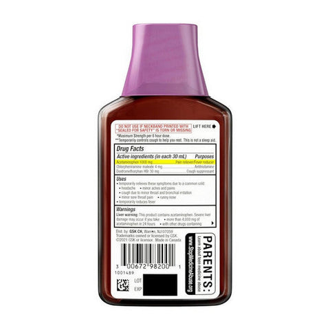 Theraflu, Flu Relief Nighttime Liquid Max Strength Honey And Elderberry, 8.3 Oz
