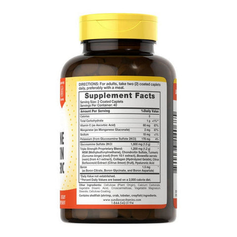 Sundance, Glucosamine Chondroitin Msm & Turmeric Coated Caplets Triple Strength, 80 Caps