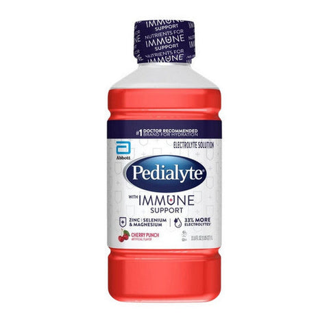 Pedialyte, Immune Support Cherry Punch Electrolyte Hydration Drink, 33.8 Oz Pedialyte