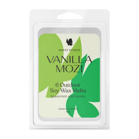 Vanilla Mozi, Outdoor Spearmint Vanilla Soy Wax Melts, 6 Pack Vanilla Mozi