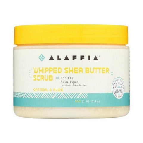 Alaffia, Whipped Shea Butter Scrub Oatmeal And Aloe, 11 Oz Alaffia
