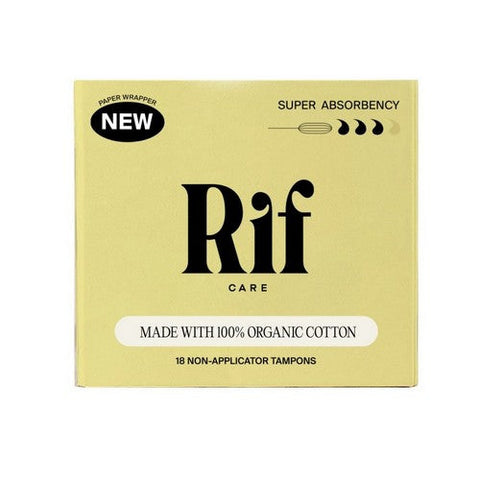 Rif Care, Organic Cotton Non Applicator Tampons Super Absorbency, 18 Count Rif Care