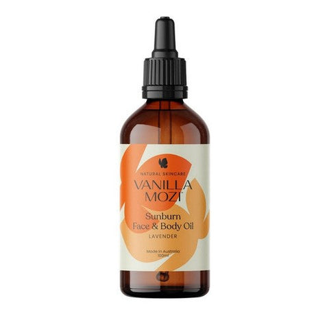 Vanilla Mozi, Sunburn Face And Body Oil Lavender, 3.3 Oz Vanilla Mozi