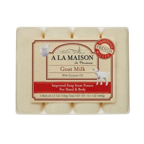 A La Maison, Goat Milk with Coconut Oil Bar Soap, 4 Count A La Maison