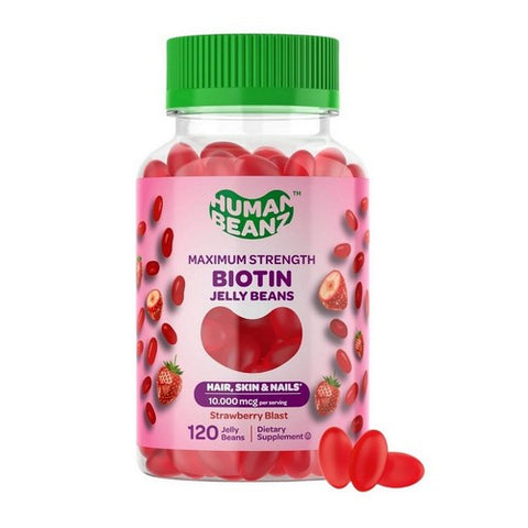 Human Beanz, Human Beanz Biotin, 10,000 Mcg, 120 Count Human Beanz