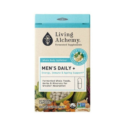 Living Alchemy, Mens Daily Plus Energy Immune And Ageing Support, 60 Vegan Capsules Living Alchemy