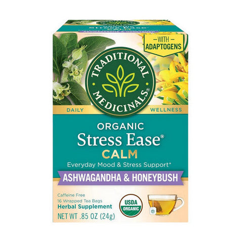 Traditional Medicinals, Organic Stress Ease Calm With Adaptogens, 16 Bags Traditional Medicinals