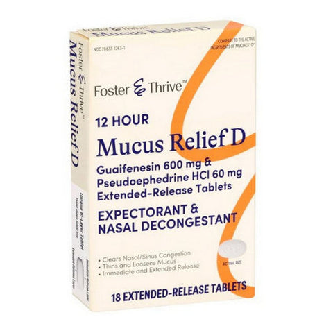 Foster And Thrive, Mucus Relief D 12 Hour, 600 Mg, 18 Tabs Foster And Thrive