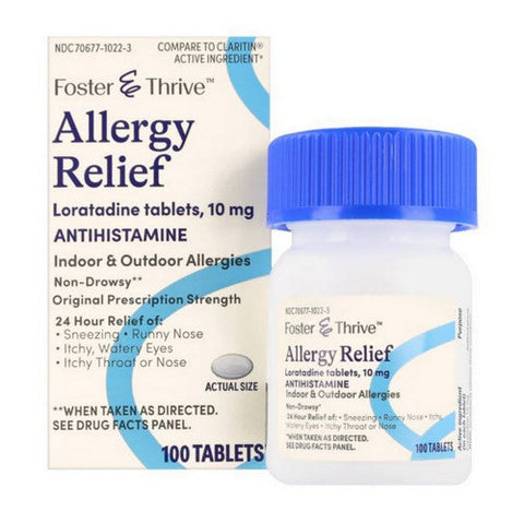 Foster And Thrive, Allergy Relief Loratadine Tablets, 10 Mg, 100 Tabs Foster And Thrive