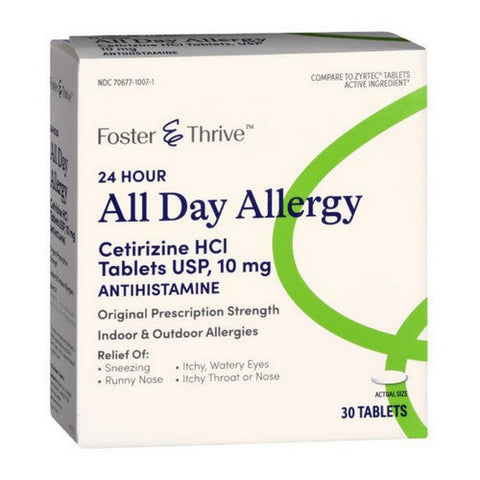 Foster And Thrive, All Day Allergy Cetirizine HCI, 10 Mg, 30 Tabs Foster And Thrive