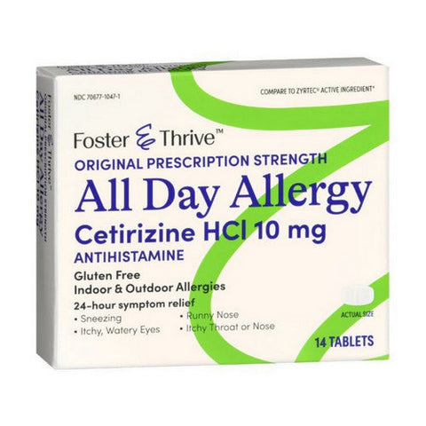 Foster And Thrive, All Day Allergy Cetirizine HCI, 10 Mg, 14 Tabs Foster And Thrive