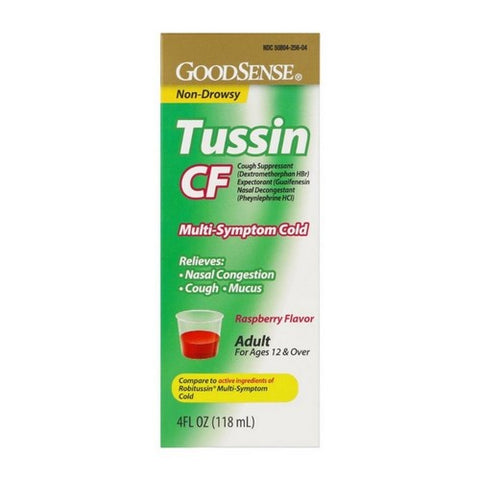Good Sense, Tussin CF Multi Symptom Cold Rasberry Flavor, 4 Oz Good Sense
