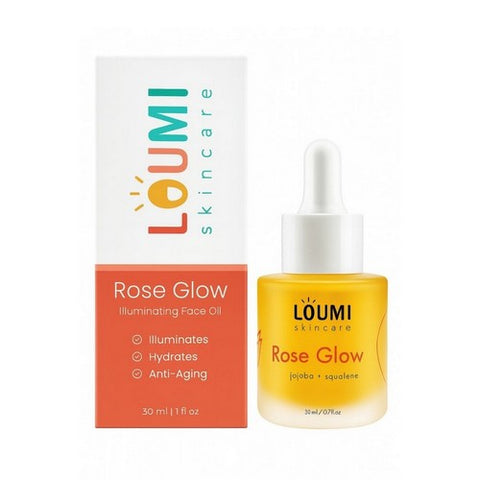 Loumi Skincare, Moisturizing Botanical Face Oil Rose Glow, 0.7 Oz Loumi Skincare