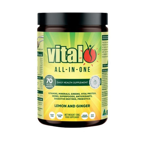 Vital, All In One Daily Health Supplement Lemon And Ginger, 120 Grams Vital