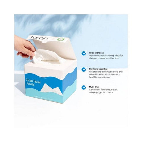 Fomin, Cleansing Facial Towel, 50 Count Fomin