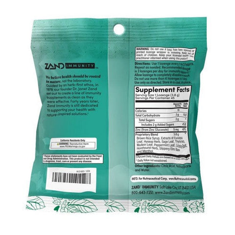 Zand, Immunity Menthol Herba Lozenge, 50 Count Zand