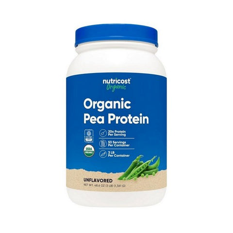 Nutricost, Organic Pea Protein Isolate Powder Unflavored, 3 Lbs Nutricost