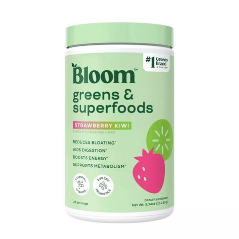 Greens And Superfoods Powder Strawberry Kiwi 5.33 Oz by Bloom Nutrition