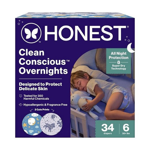 Clean Conscious Disposable Overnight Diapers Size 6 34 Diapers by The Honest Company