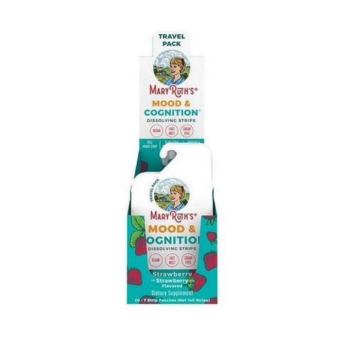 Strawberry Mood And Cognition Dissolving Strips 7 Count (20 Strips) by MaryRuth's