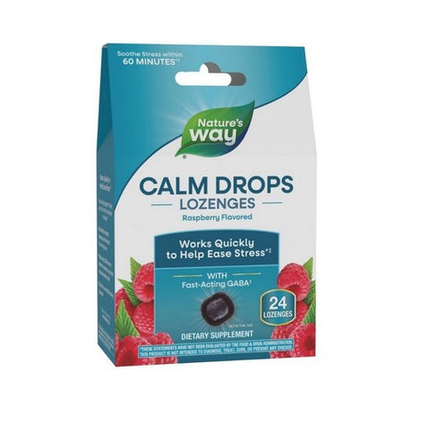 Calm Drops Raspberry Lozenges 24 Count by Nature's Way