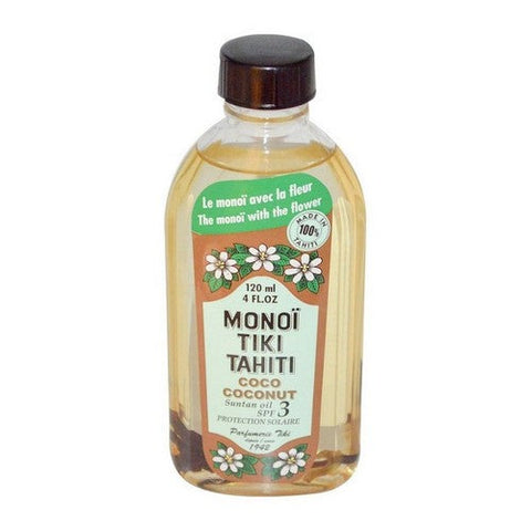 Monoi Tiare, Tahiti Coconut Suntan Oil SPF 3, Naturel w/SPF3 4 Oz (SPF3)