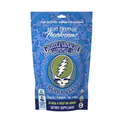 Grateful Dead Gummies Beary Well Elderberry Medley 90 Count by Host Defense