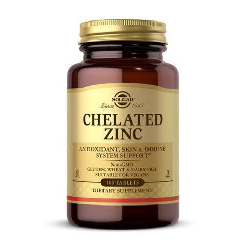 Solgar, Chelated Zinc Tablets, 100 Tabs Solgar