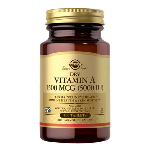 Solgar, Dry Vitamin A, 1500 Mcg, 100 Tabs Solgar