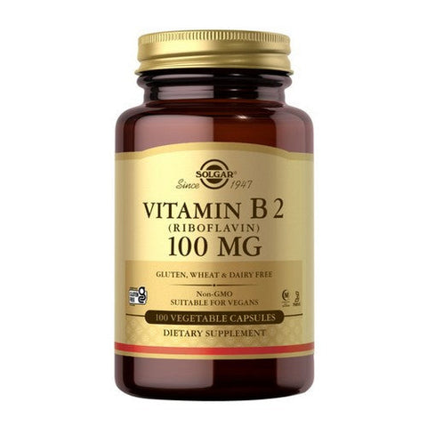 Solgar, Vitamin B2 Riboflavin, 100 Mg, 100 Veg Caps Solgar