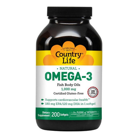 Omega 3 Fish Body Oils 200 Sftgls by Country Life