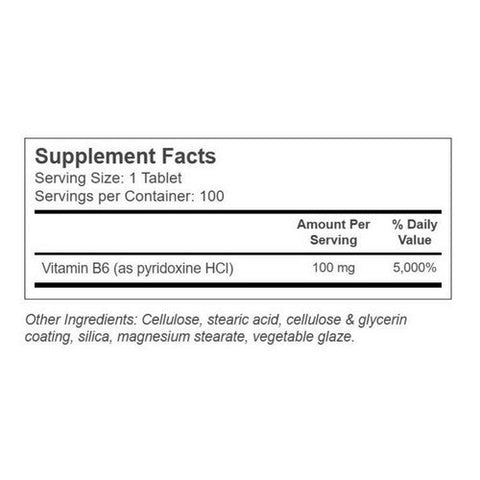 Country Life, High Potency Vitamin B-6, 100 MG, 100 Tabs Country Life