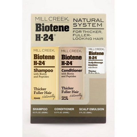 Mill Creek Botanicals, Biotene H-24 Tri-Pack Shampoo Conditioner Scalp Emulsion, 1 Kit Mill Creek Botanicals