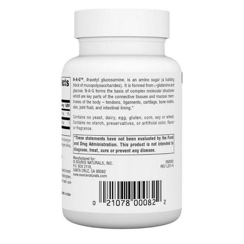 Source Naturals, N-A-G N-Acetyl Glucosamine, 250 Mg, 120 Tabs Source Naturals