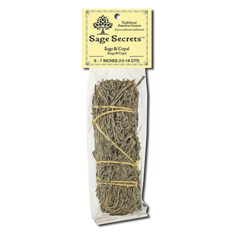 Sage Spirit, Sage Copal Smudge Wand 4-5 Inches, Sage/copal 7