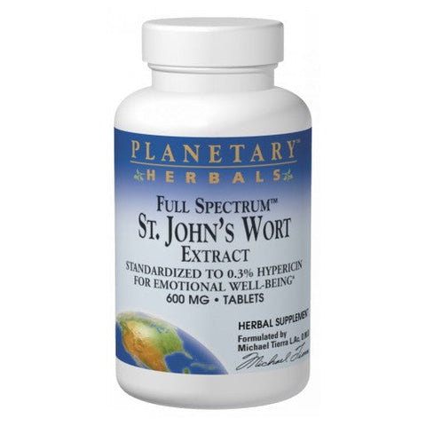 Planetary Herbals, Full Spectrum St. John's Wort Extract, 600 mg, 120 Tabs Planetary Herbals