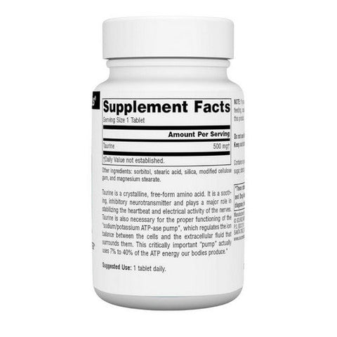 Source Naturals, Taurine, 500 mg, 60 Tabs Source Naturals