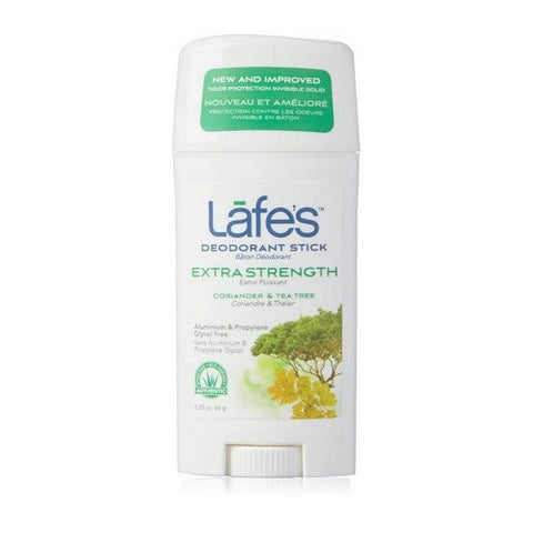 Lafes Natural Body Care, Extra Strength Deodorant Stick Coriander Plus Tea Tree, 2.5 Oz Lafes Natural Body Care