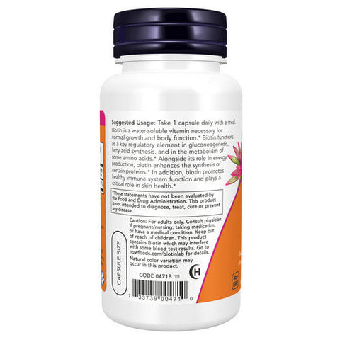 Now Foods, Biotin, 5000 mcg, 60 Veg Caps Now Foods