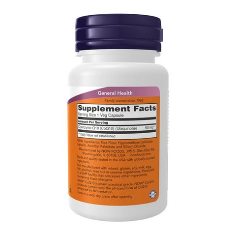 Now Foods, CoQ10, 60 mg, 60 Vcaps Now Foods