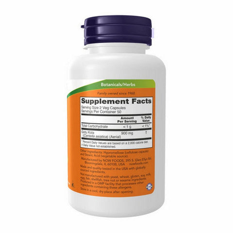 Now Foods, Gotu Kola, 450 Mg, 100 Veg Caps Now Foods