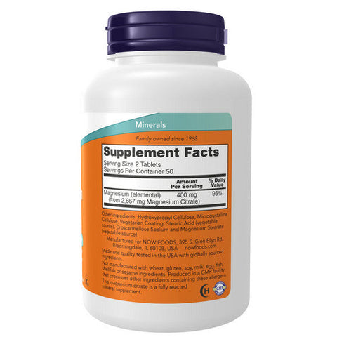 Now Foods, Magnesium Citrate, 200 mg, 100 Tabs