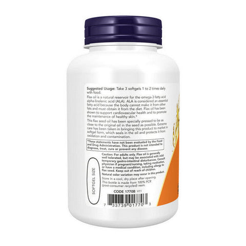 Now Foods, Organic Flax Oil, 1000 mg, 100 Sgels Now Foods
